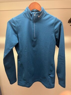 Nike Blue Women's Quarter-Zip Pullover Sweatshirt